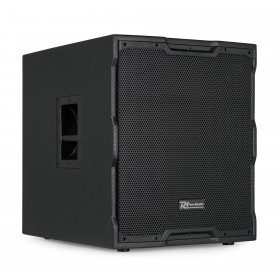 Power Dynamics -  PDY218SA - Subwoofer Activo 1000W, Class-D amplifier. Limitador digital de señal con indicador LED, Madera contrachapada con acabado extra resistente, Salida Pasa Altos para conexión de satélites.