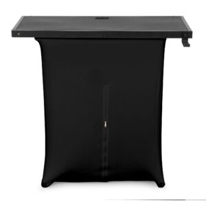 Vonyx -  DBE100 - Sistema de cabina de DJ móvil, 1 metro de ancho con escritorio de DJ perforado Ideal para lugares más pequeños, espacios reducidos o configuraciones minimalistas Incluye funda de lycra negra (ignífuga)