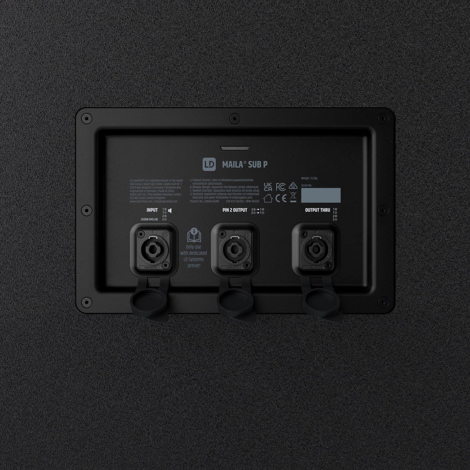 LD Systems - MAILA SUB P - 2 subwoofers pasivos PA de paso de banda de 15", Capacidad de potencia (AES): 2500 W Impedancia de entrada: 4 Ω Respuesta en frecuencia (−6 dB): 34 Hz – fx Máx. SPL (pico): 139 dB - Imagen 5