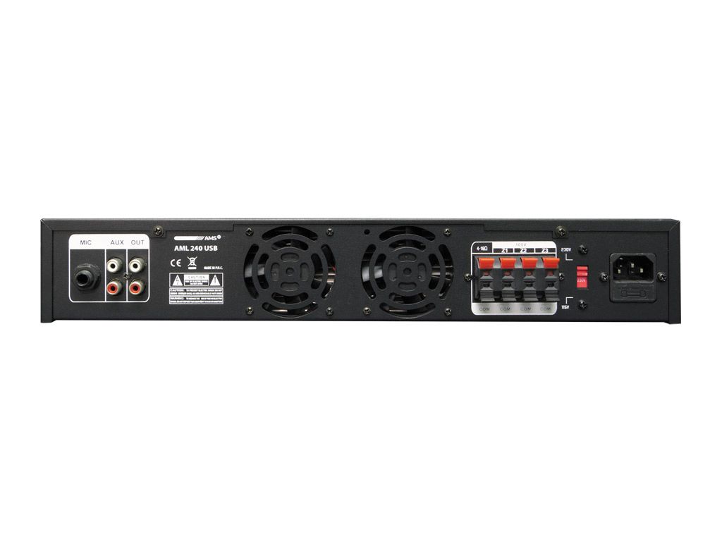 AMS - AML 240 USB - Power amplifier/mixer. 240 W @ 4 Ohm. 240 W @ L100V. 3 zones. Mp3 player. USB. - Imagen 3