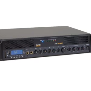 AMS - Power amplifier/mixer. 360 W @ 8-16 Ohm. 70/100V line. 4 zones. MP3 player. USB/SD/BT/FM.