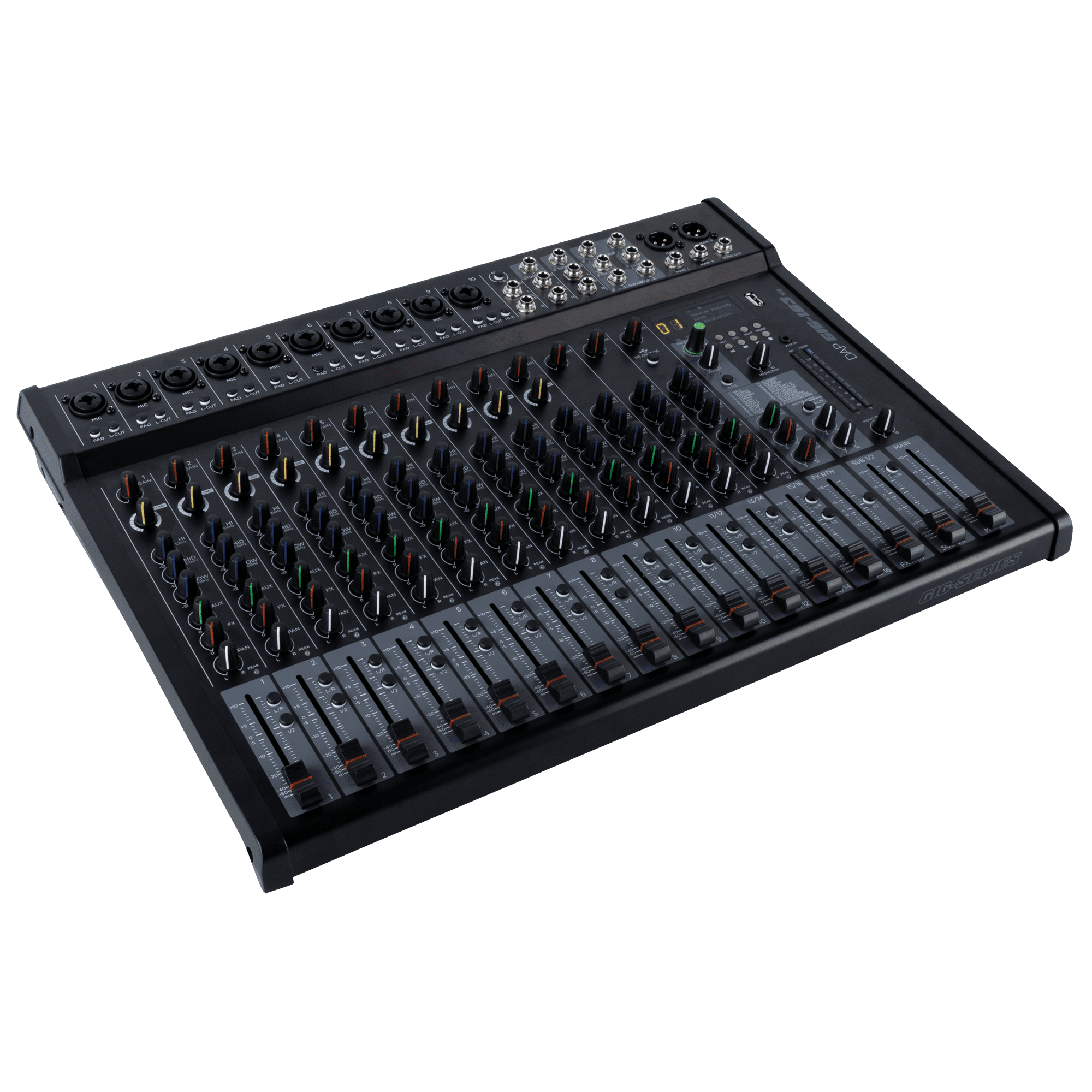DAP - DAP GIG-163 V2 - Mesa de mezclas analógica de 16 canales con FX, USB, BT, COMPRESOR, ALIM, PHANTOM
