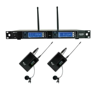 Mark - MR 2200/2 - Sistema inalámbrico UHF Diversity. 2 emisores de petaca con micros de solapa + receptor doble. 610-640 MHz.