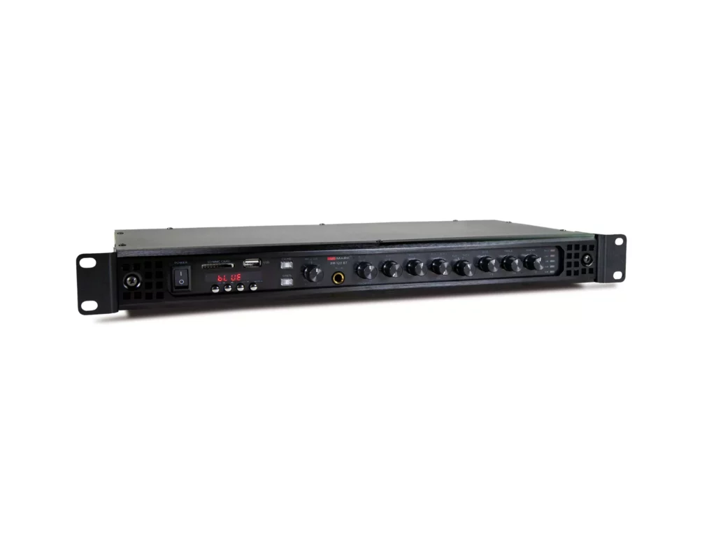 MARK - PM 120 BT - 120 W @ 4-16 Ohm amplifier, L100V. USB, SD, BT.