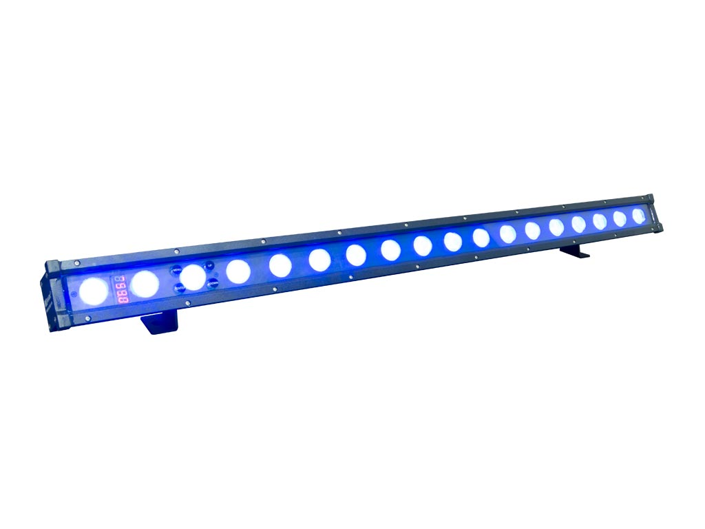 Barra Iluminación LED. 18 x 3W LED RGB 60 W. DMX Ch: 3/4/6/9. Apertura 45º. IP65.